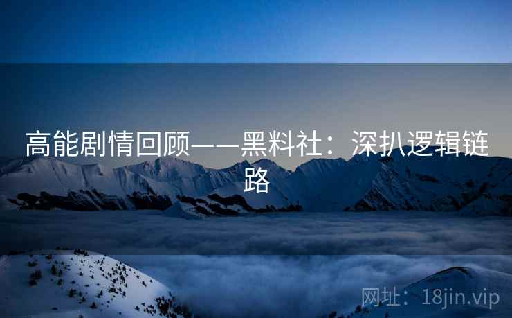 高能剧情回顾——黑料社：深扒逻辑链路