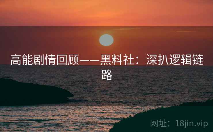 高能剧情回顾——黑料社：深扒逻辑链路