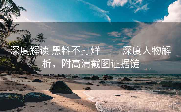 深度解读 黑料不打烊 —— 深度人物解析，附高清截图证据链