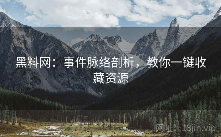 黑料网：事件脉络剖析，教你一键收藏资源